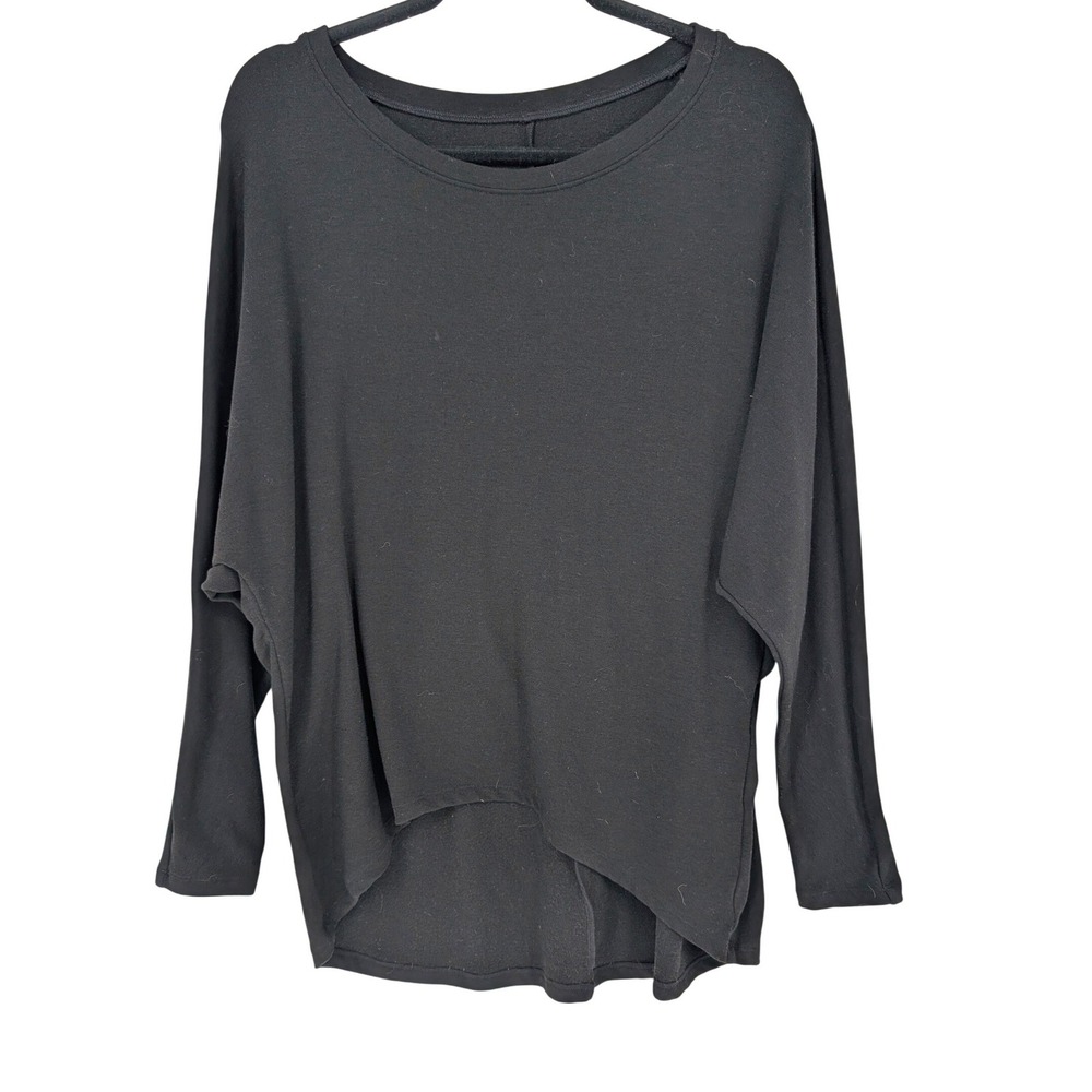 Halara S Black Batwing Top High-Low Hem Oversized Athleisure Minimalist Lounge